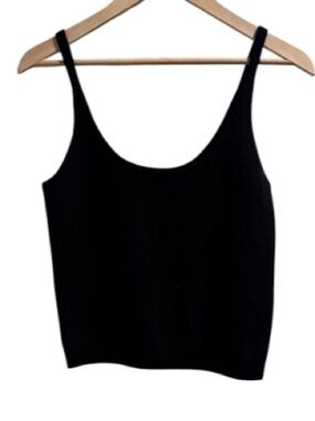 Aqua cashmere sweater tank Classic Black NEW medium